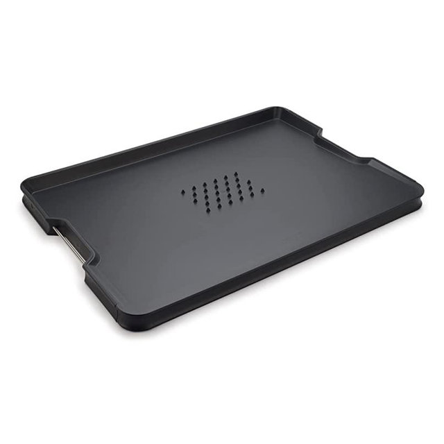 Joseph Joseph 60208 Cut&Carve Plus Multi-function Cutting Board, Large, Black