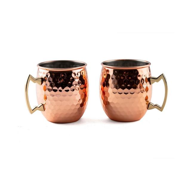 Thirstystone by Cambridge 20 oz Hammered Copper Moscow Mule Mugs - Set of 2