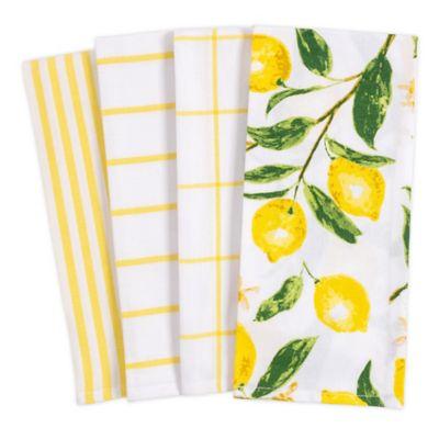 KAF Home Pantry Lemons All Over Cotton Dish Towels (Set of 4)