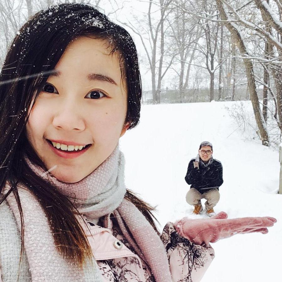 The first snow we experienced together in Ann Arbor!