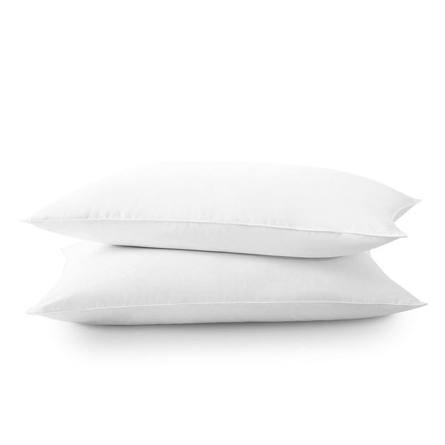 FZZOR Soft Flat Thin Comfy Pillows King Size Set of 2,Premium Soft Support Bed Pillows for Sleeping,Down Alternative Breathable Pillows for Side Back or Stomach Sleepers（20x36in ）