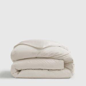 Classic Organic Percale Duvet Cover Set In Color Sand and Size King