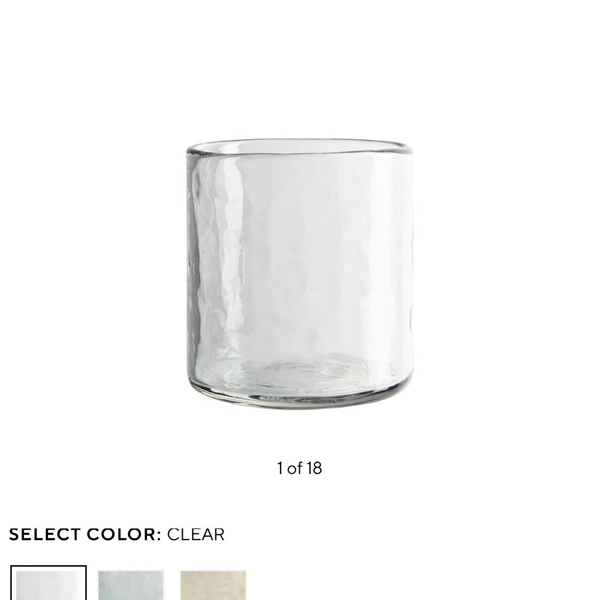 Clear Short Hammered Handcrafted Drinking Glasses - 8.8oz