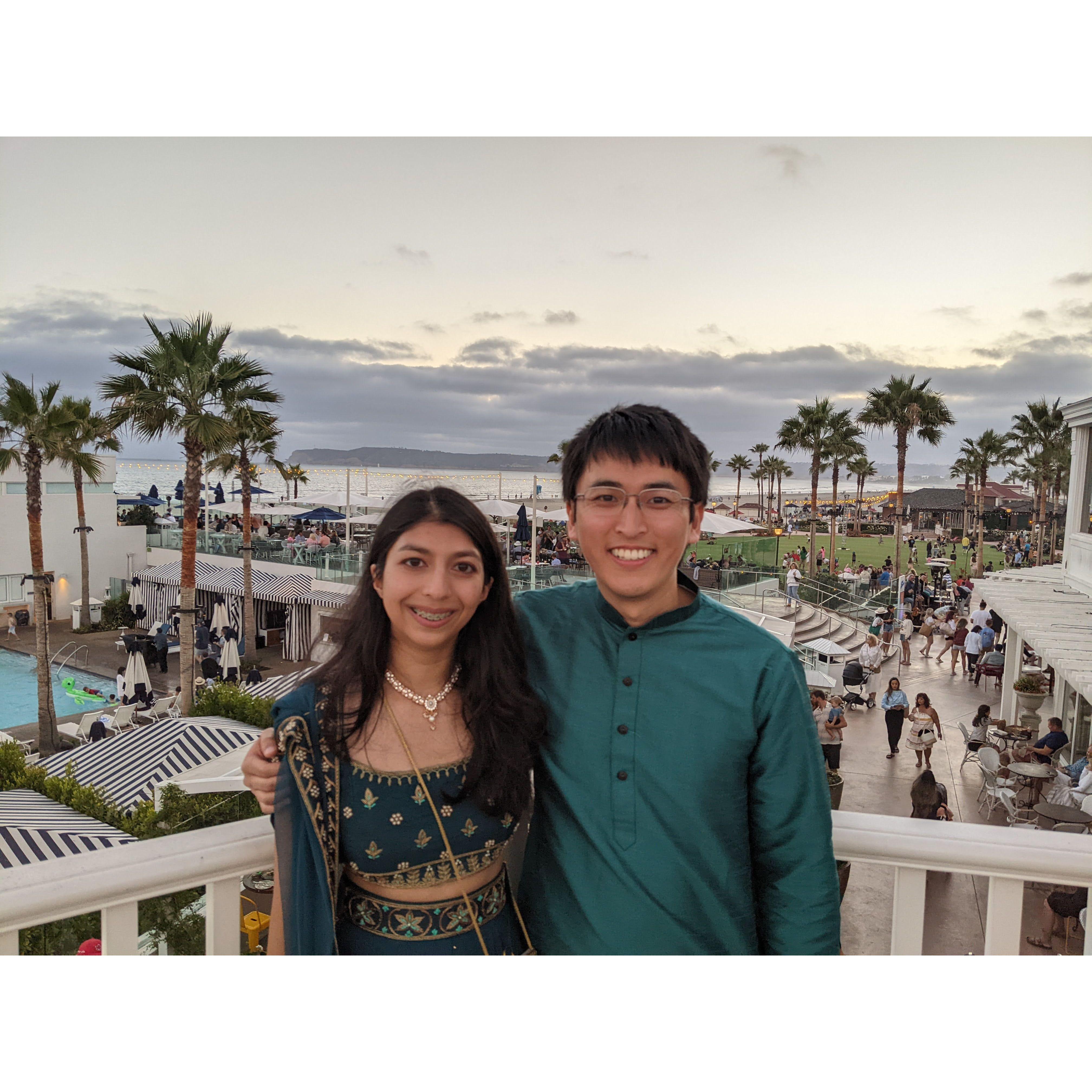 At our friends' wedding in San Diego.