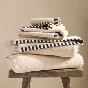 The Sloane Stripe Trim Soft Cotton Towel Collection - Hand Towels