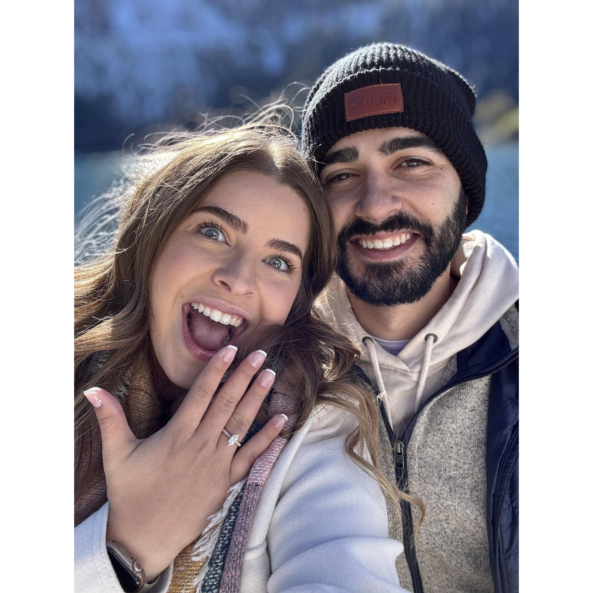 The day we got engaged. Lake Tahoe, NV. November 16, 2024.