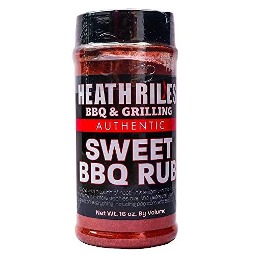 Heath Riles BBQ Sweet BBQ Rub Seasoning, Champion Pitmaster Recipe, Shaker Spice Mix, 16 oz.