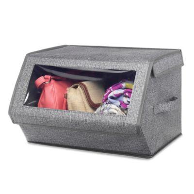 Whitmor Stackable Window Box in Crosshatch Grey