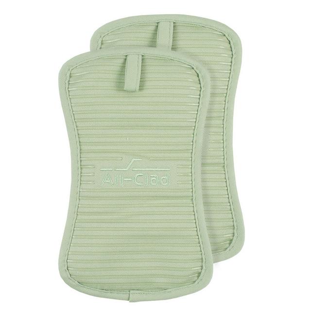 All-Clad Ribbed Silicone Cotton Twill Pot Holder, Set of 2