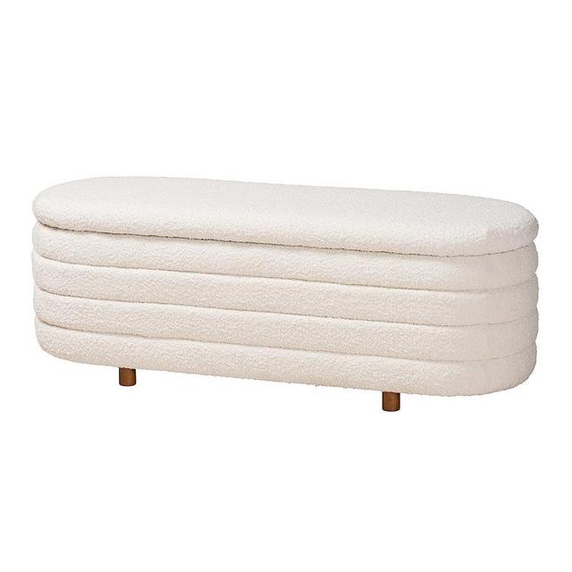 Baxton Studio Betiana Bench & Banquette, One Size, Cream/Walnut Brown