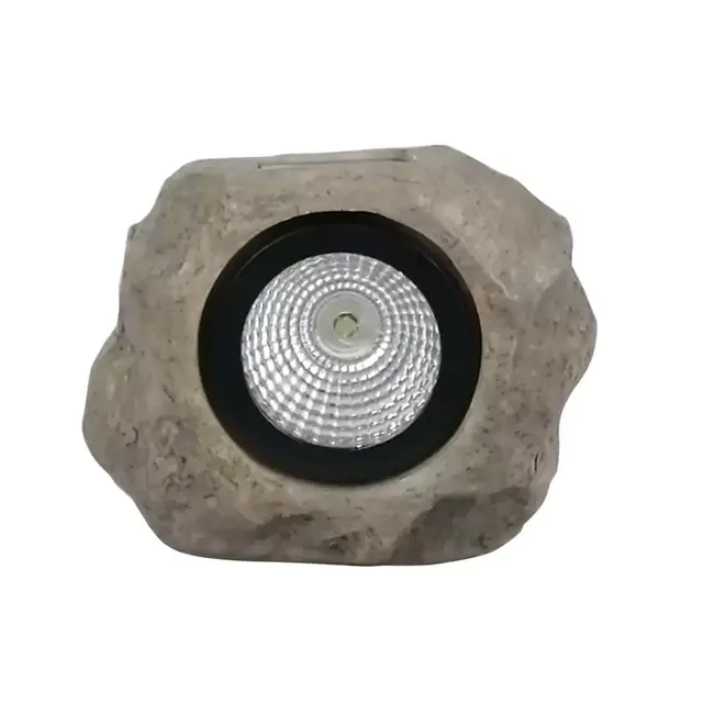 Simply Essential™ Small Outdoor Solar Rock Pathway Light in Grey