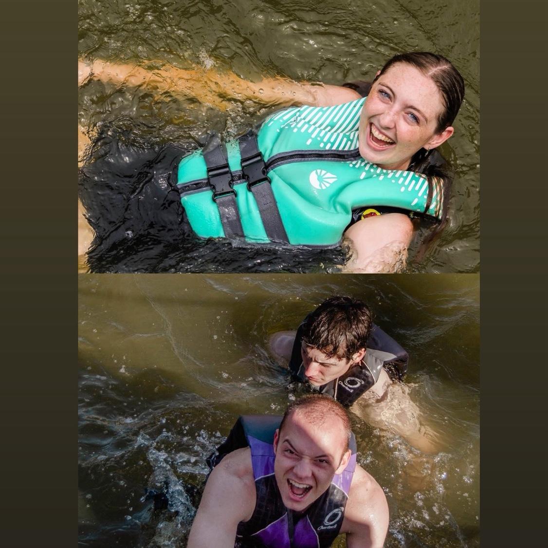 … and swam in the same lake all summer (how did he not hear Bella’s screaming in the fish water?!)