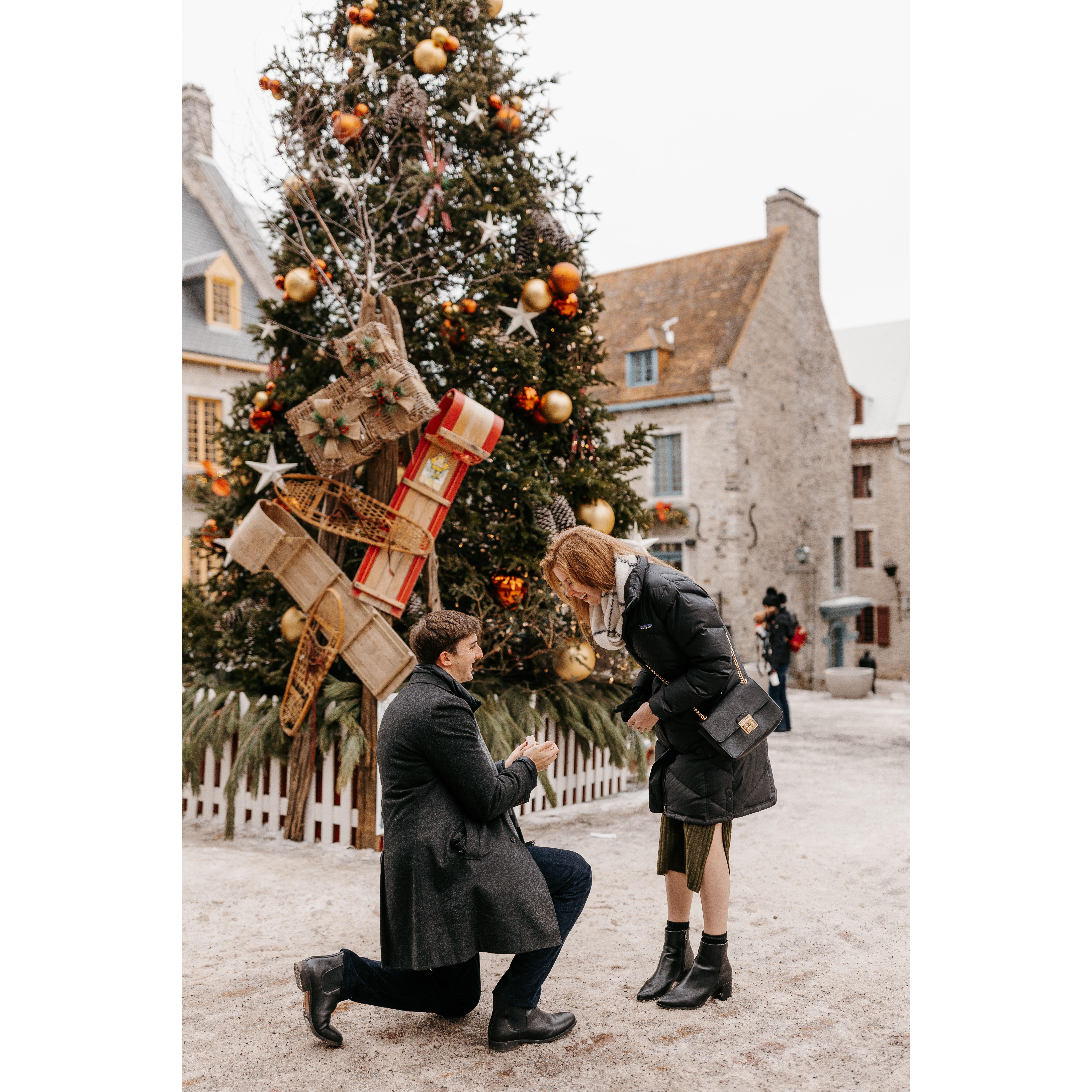 December 2021 - Spenser planned a surprise trip to Quebec City to propose