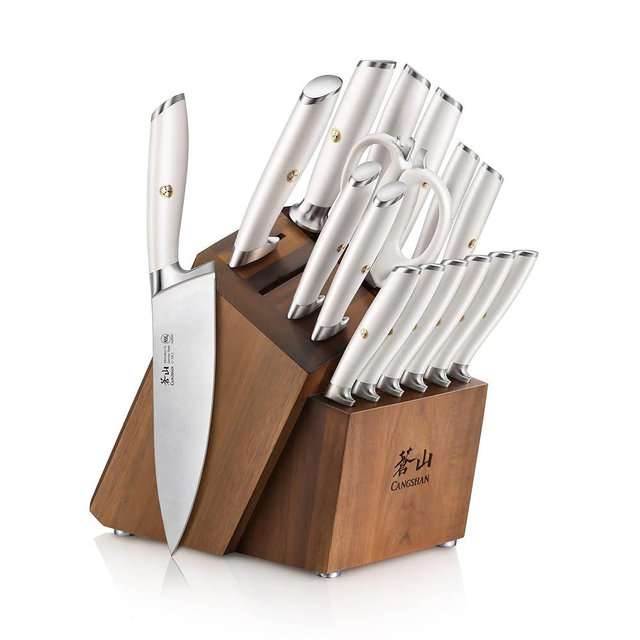 Cangshan L1 Series 17-Piece Knife Set, Forged German Steel (White)