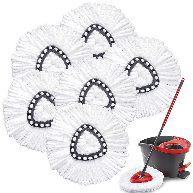 Mop Replacement Heads for O Cedar: Mop Replace Head Easy Wring Spin - Mop Heads Replacements Easy to Clean Install and Replaceable Mop Head Machine Washable (6pack)