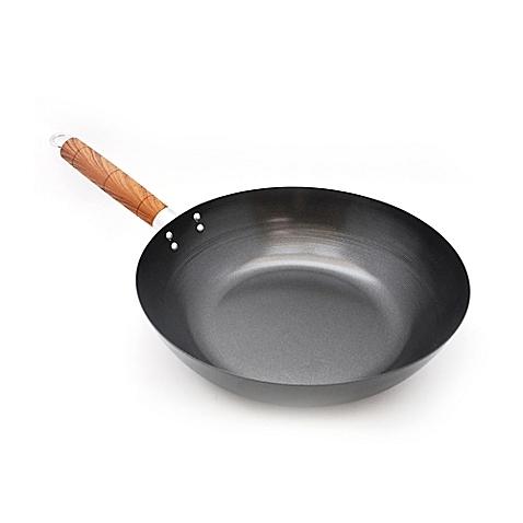 IMUSA® Nonstick Carbon Steel 12-Inch Quantum Wok with Soft-Touch Handle