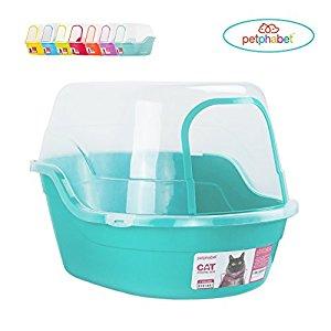 Petphabet Jumbo Hooded Cat Litter Box Holds Up to Two Small Cats Simultaneously,Extra Large