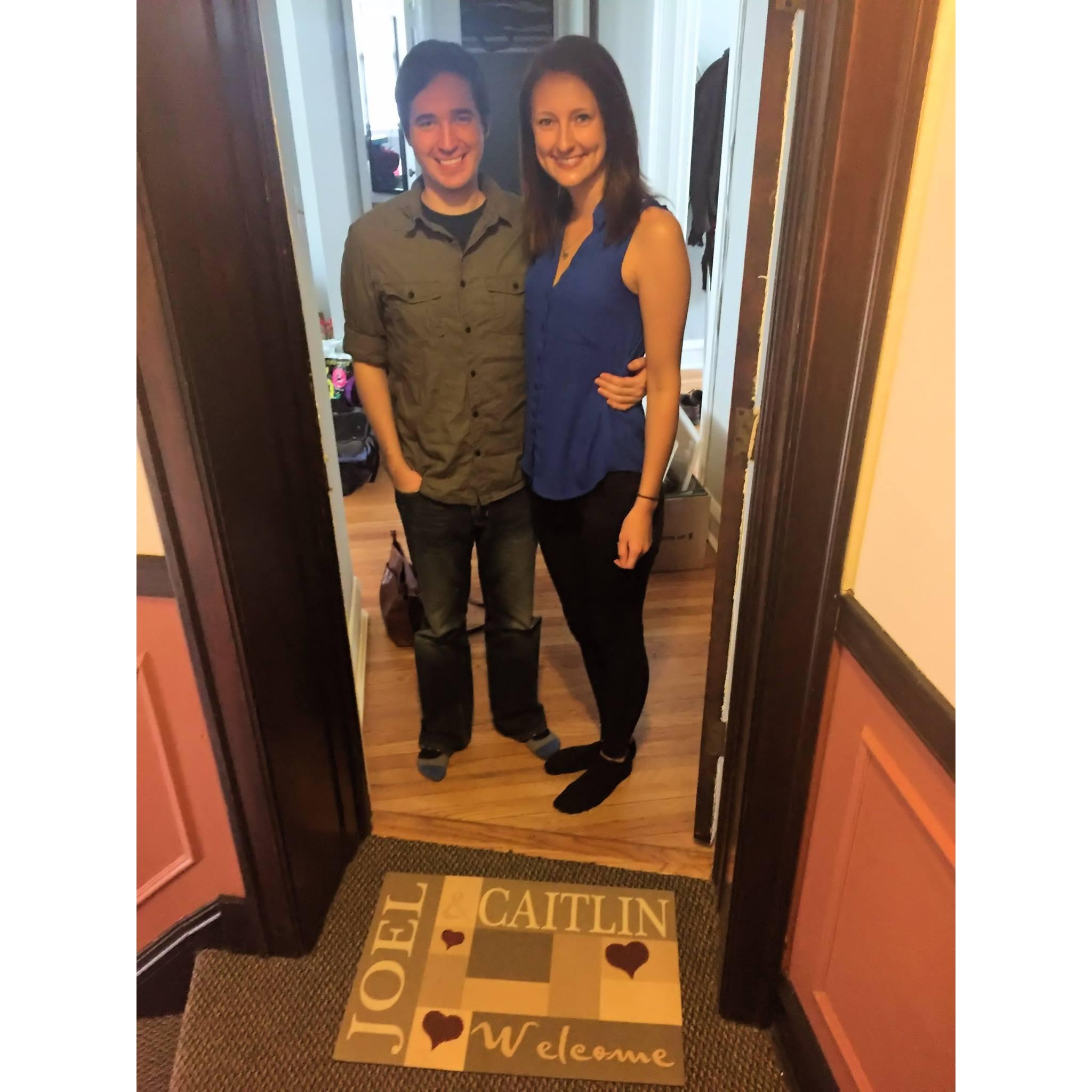 Moving in together at our first apartment in Oak Park, IL - 05/2016