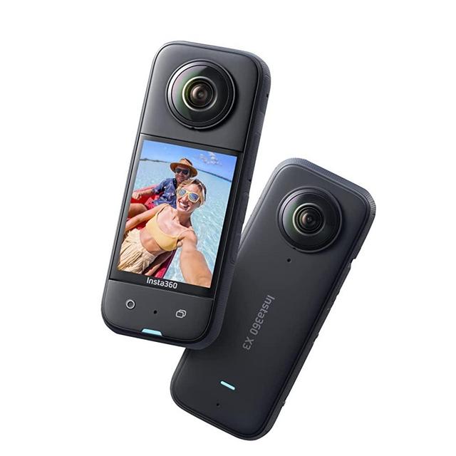 insta360 X3 - Waterproof 360 Action Camera with 1/2" 48MP Sensors, 5.7K 360 Active HDR Video, 72MP 360 Photo, 4K Single-Lens, 60fps Me Mode, Stabilization, 2.29" Touchscreen, AI Editing, Live Stream