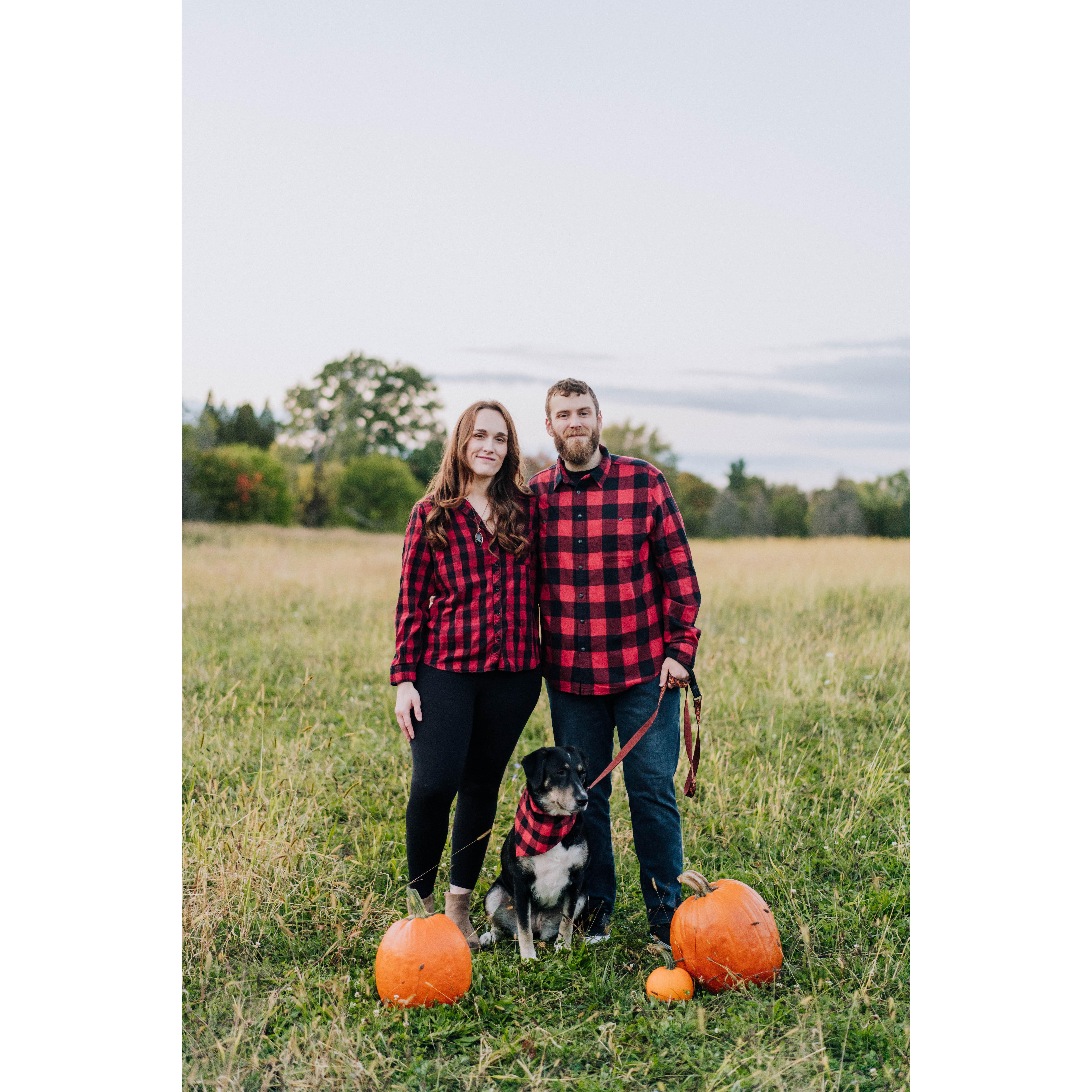The two pumpkins in this photo are from Uncle John's Cider Mill, which was the pumpkin patch Kathryn visited every year as a child