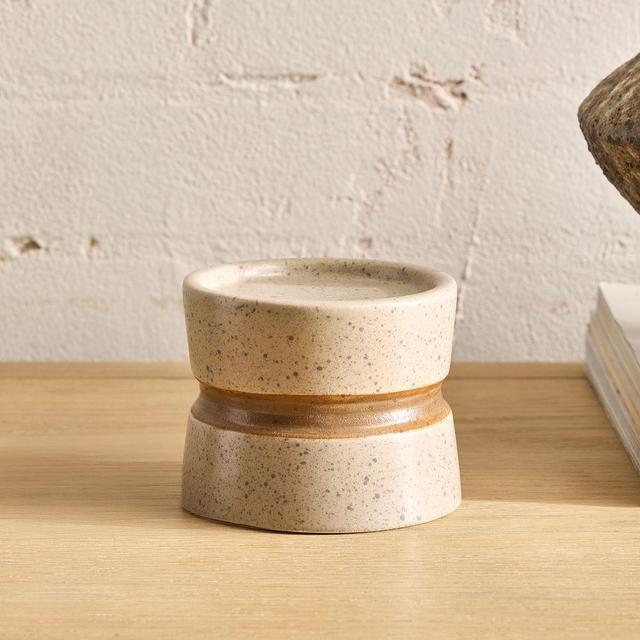 Jesse Ceramic Pillar Holder Pillar, Beige, Ceramic, 2.9in
