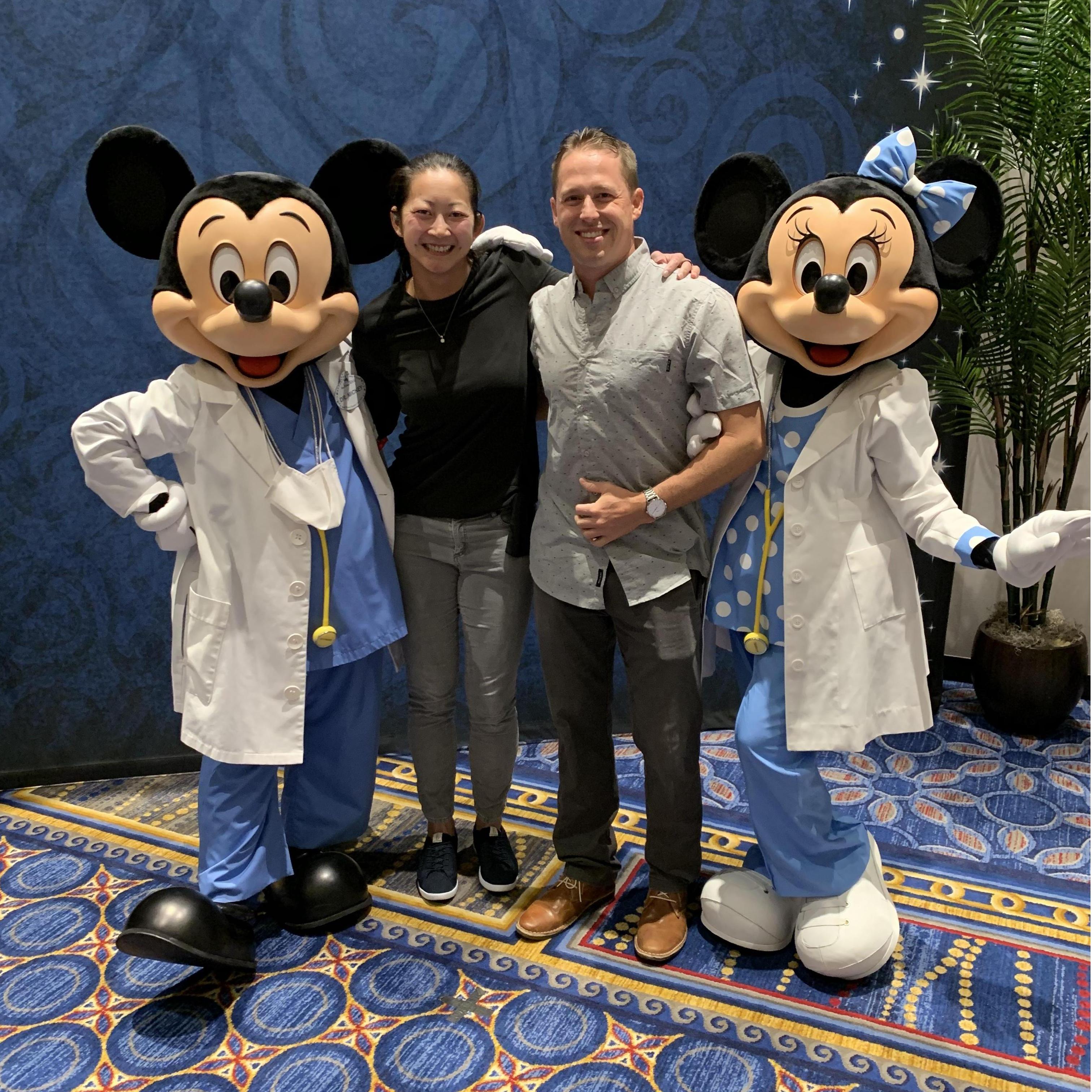 Dr. Ng with Dr. Mickey and Minnie Mouse!