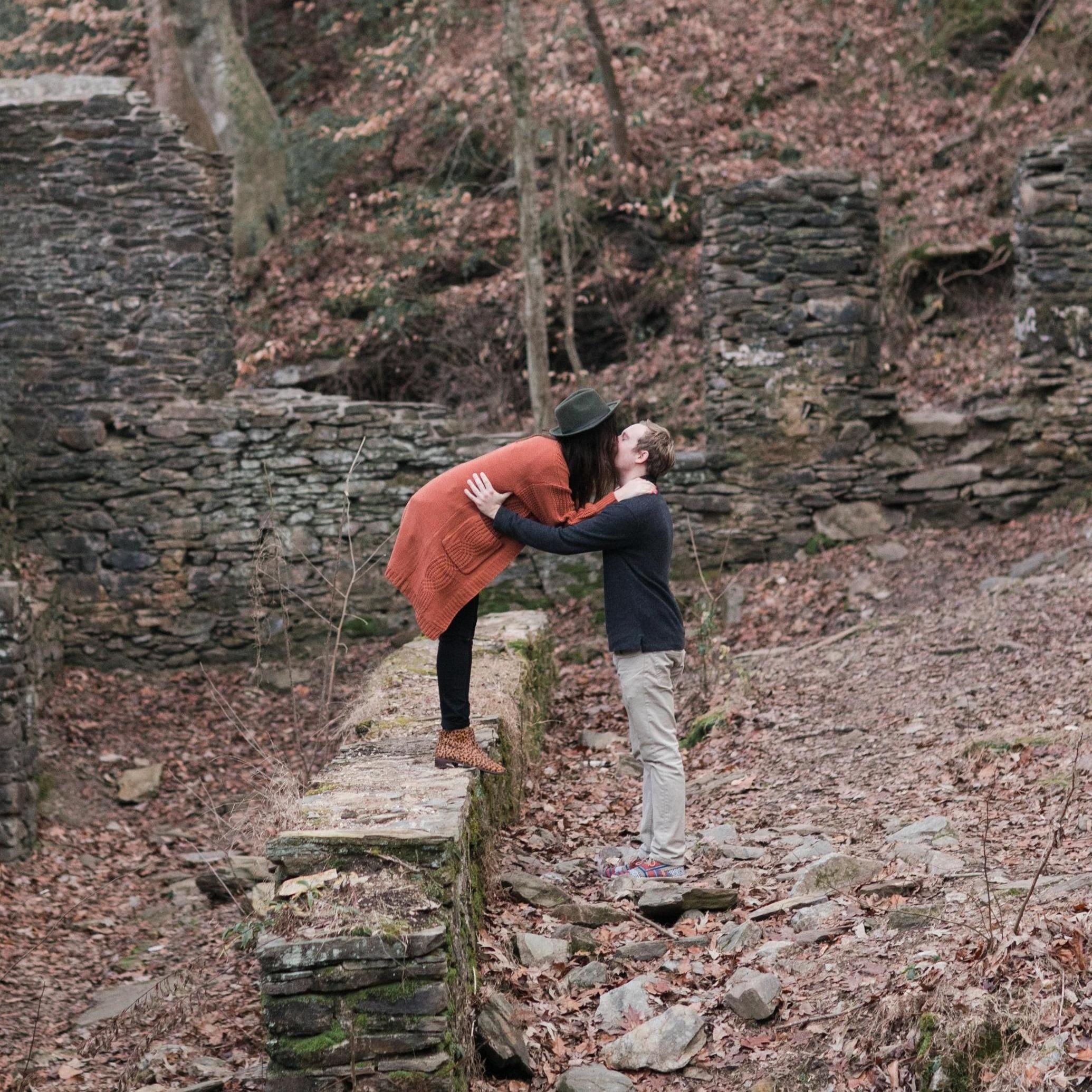 Our engagement photoshoot at Sope Creek in Georgia. :)