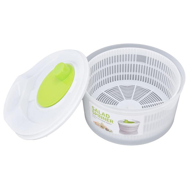 3L Salad Spinner, Fruit Vegetable Washer Easy Draining Dryer with Bowl and Colander Fruit Wash Spinner with Rotary Handle Secure Lid Lock Easy Draining Pasta Drainer Spinner