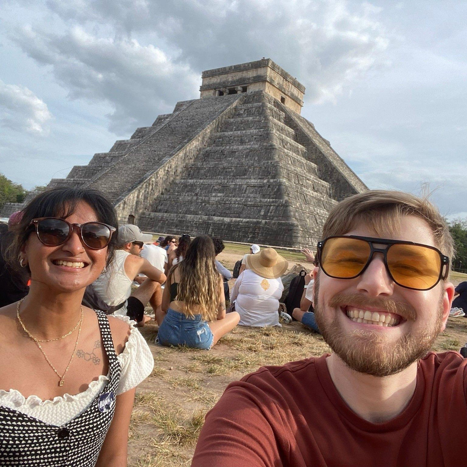 Taken at Chichen Itza (one of the Wonders of the World) during our first international trip to Cancun Mexico