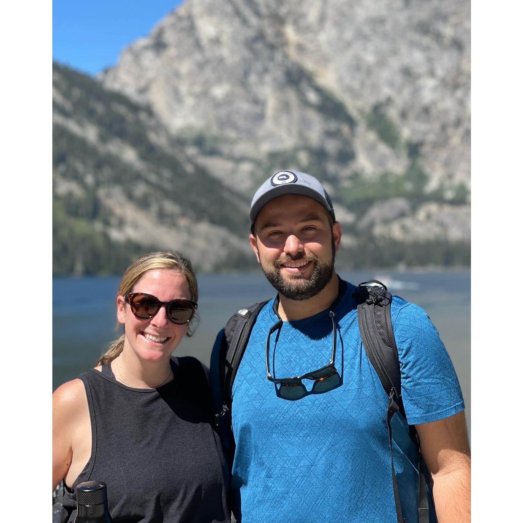 After to biking to Jenny Lake, Stephanie's favorite spot in Wyoming.