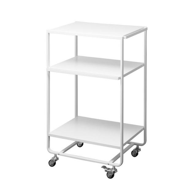 Yamazaki Home Tower Rolling Utility Cart, White