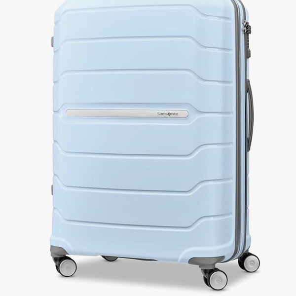Samsonite Freeform Large Checked Luggage with Dual 360° Spinner Wheels - TSA Lock, Airline-Approved - Lightweight Durable Polypropylene Expandable Hardshell - Sky Blue