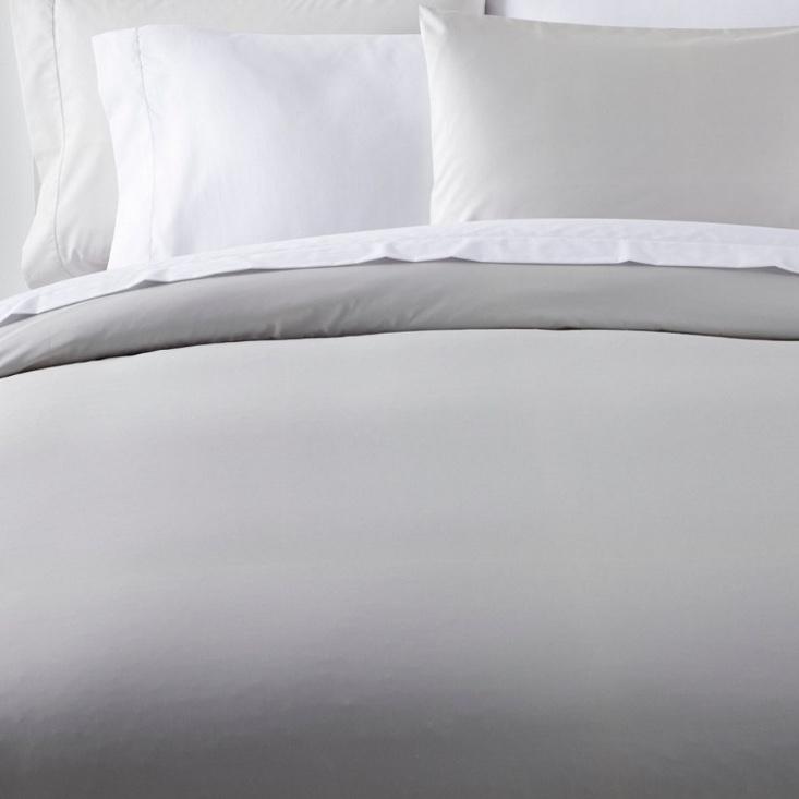 L.L. Bean 280-Thread-Count Pima Cotton Percale Comforter Cover Queen Gray