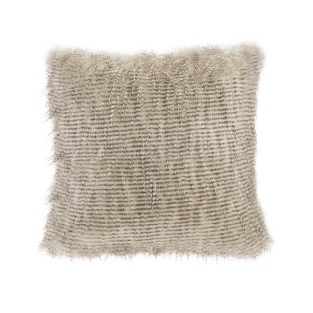 20"x20" Adelaide Faux Fur Square Throw Pillow Natural
