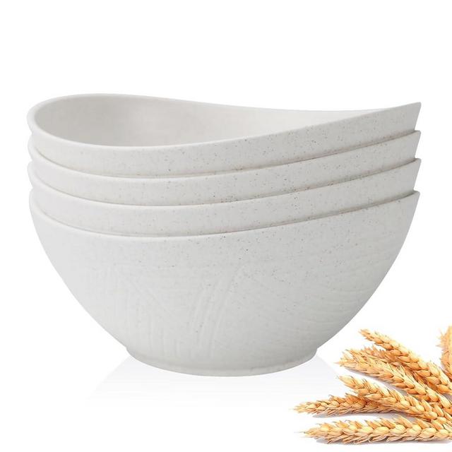 Homienly 9.6 inch Serving Bowls, Large Serving Dishes for Wedding Parties, 60 Oz for Salad, Side Dishes, Pasta, Oval Shape, Microwave & Dishwasher Safe, Set of 4, White