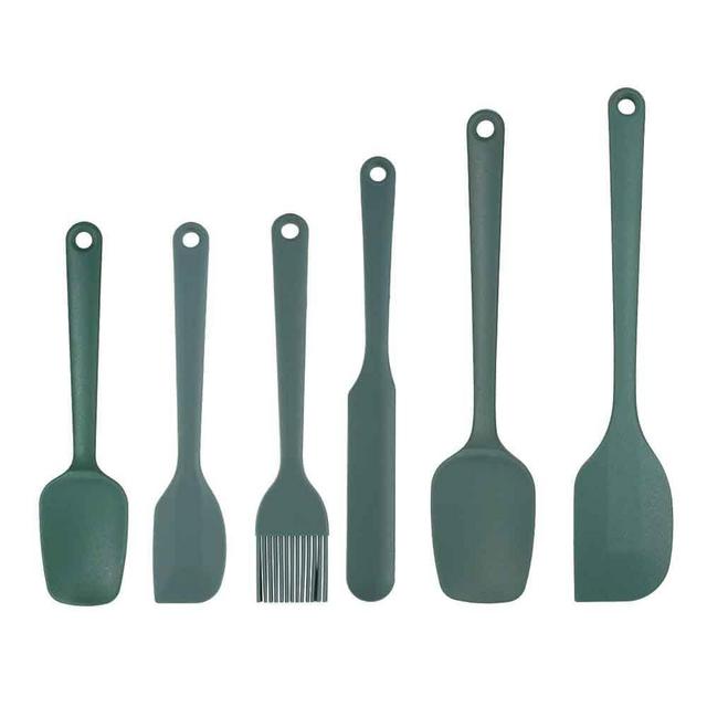 Silicone Spatula Set of 5-600°F Heat Resistant Kitchen Scraper Spatulas, Strong Steel Core and One-Pieces Seamless Design, Great for Cooking Mixing & Baking - BPA Free & Dishwasher Safe (green)