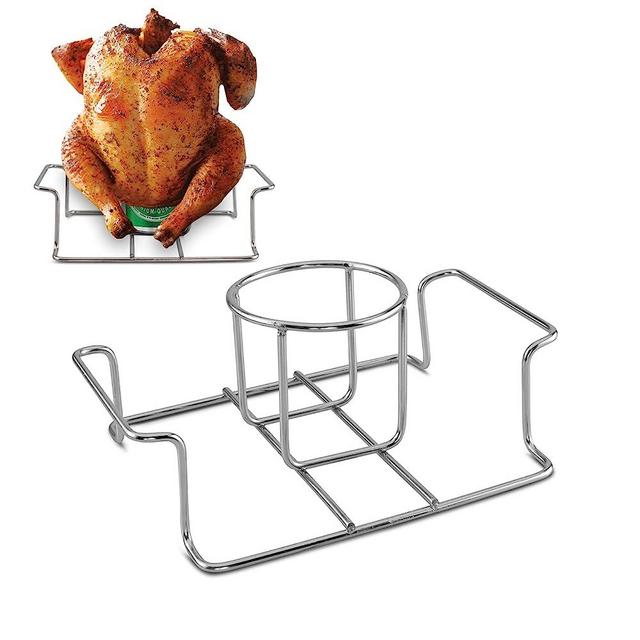 Koohere Beer Can Chicken Holder for Grill and Smoker, Premium Grade Stainless Steel Beer Chicken Stand with Handle (2 Pack)