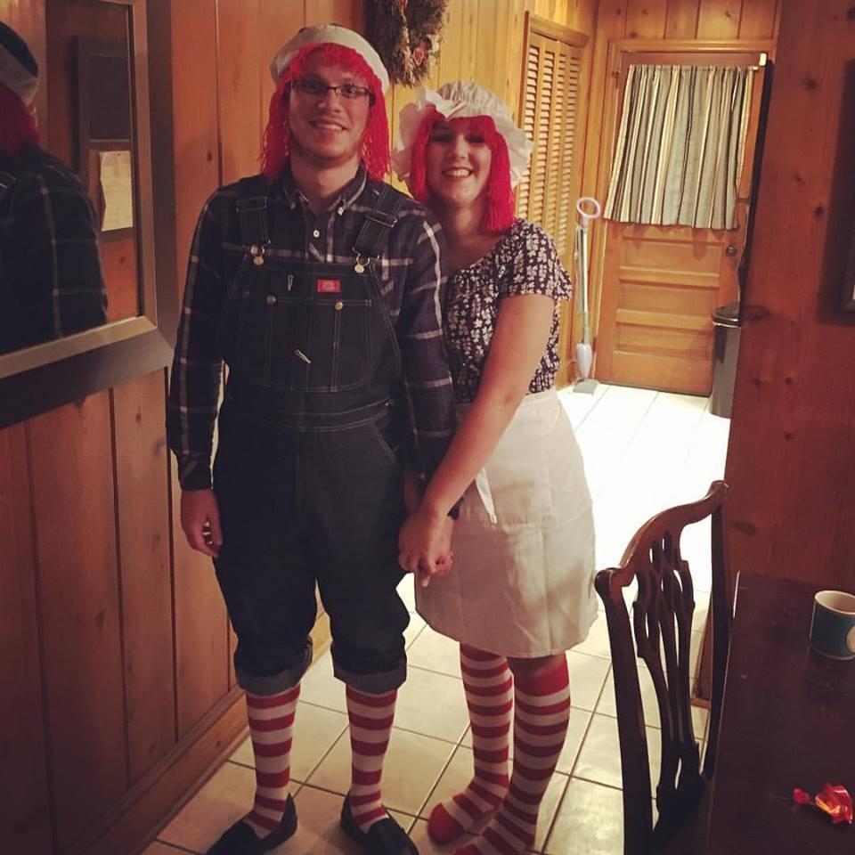 We realized we were each "raggedy" for our very first Halloweens, so we recreated it!
