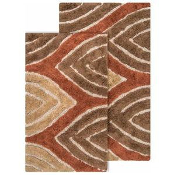 2pc Bath Rug Set Red