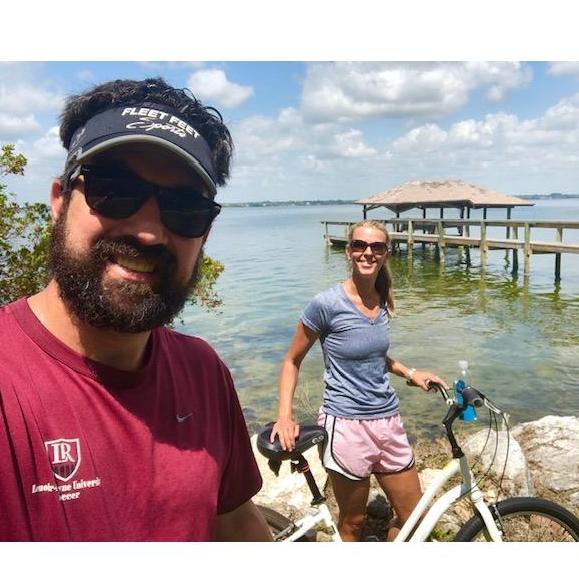 We love to bike along Tropical Trail. The beard is a COVID beard haha!