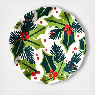 Balsam & Berry Holly Ruffle Salad Plate, Set of 4