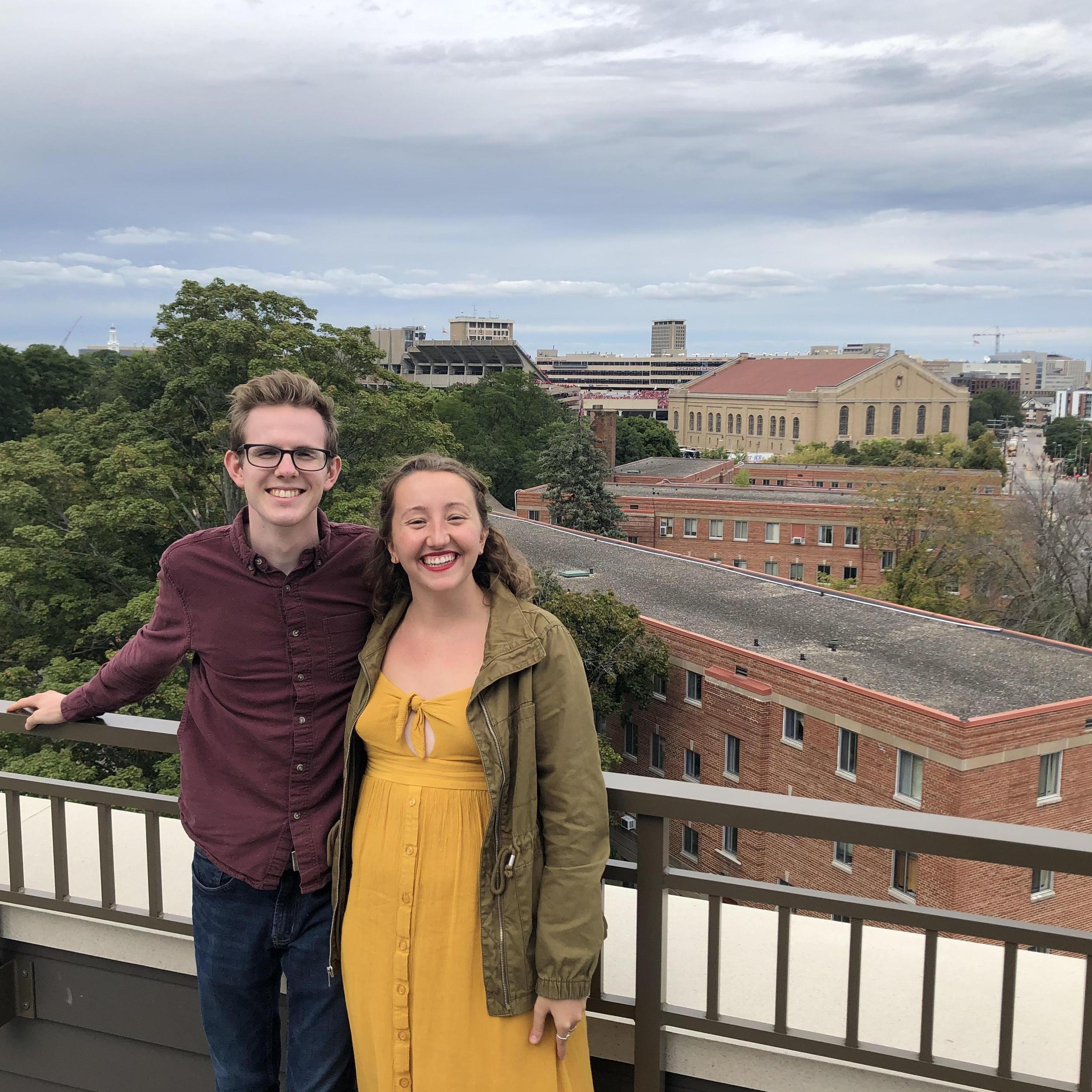 The view from the roof of our first apartment together in Madison!