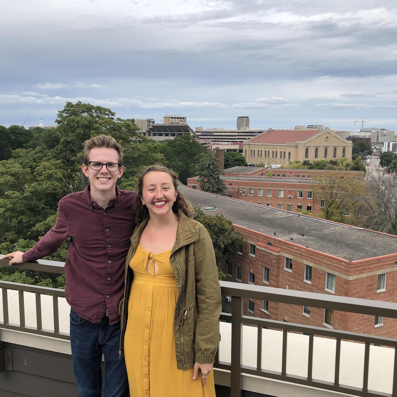 The view from the roof of our first apartment together in Madison!