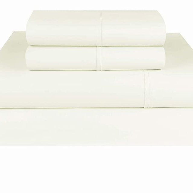 Threadmill Home Linen 1200 Thread Count Ivory King Sheet Sets - 100% Certified American Grown Supima Cotton Sheets, Super Luxury 4 Piece Set for King Size Bed with Deep Pocket, Smooth Sateen