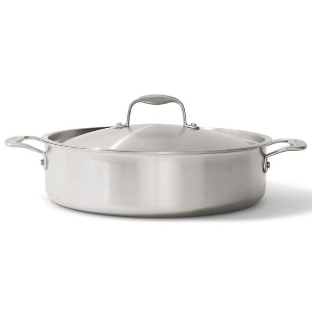 Made In Cookware - 6 Quart Stainless Steel Rondeau Pot w/ Lid - Stainless Clad 5 Ply Construction - Induction Compatible - Made in Italy - Professional Cookware