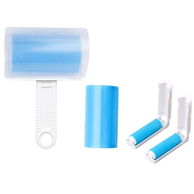 Reusable Portable Lint Roller 4 Pack, Washable Sticky Lint Roller Travel Pet Hair Remover Brush Include Medium/Mini Size Cleaner for Clothes, Cat Dog Hair, Funiture