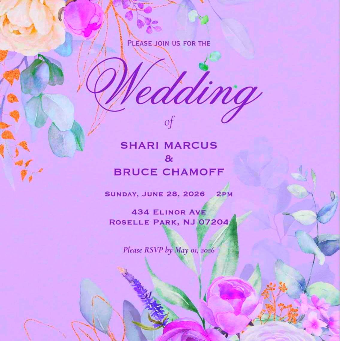 The official wedding invitation created by our own Kamaya Marcus!
