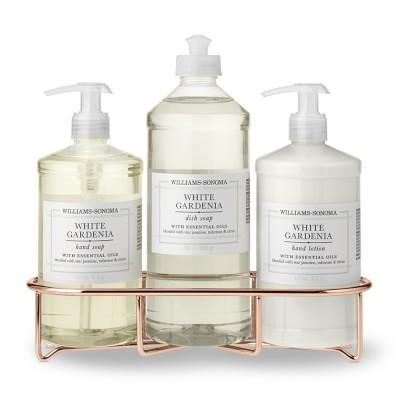 Williams Sonoma White Gardenia Hand Soap & Lotion, Classic 4-Piece Copper Set