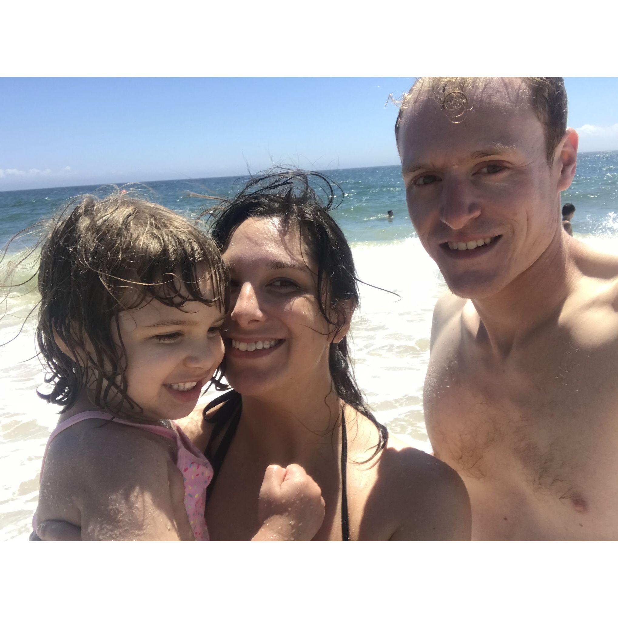 Here's us swimming in the Atlantic with Frey-bean!