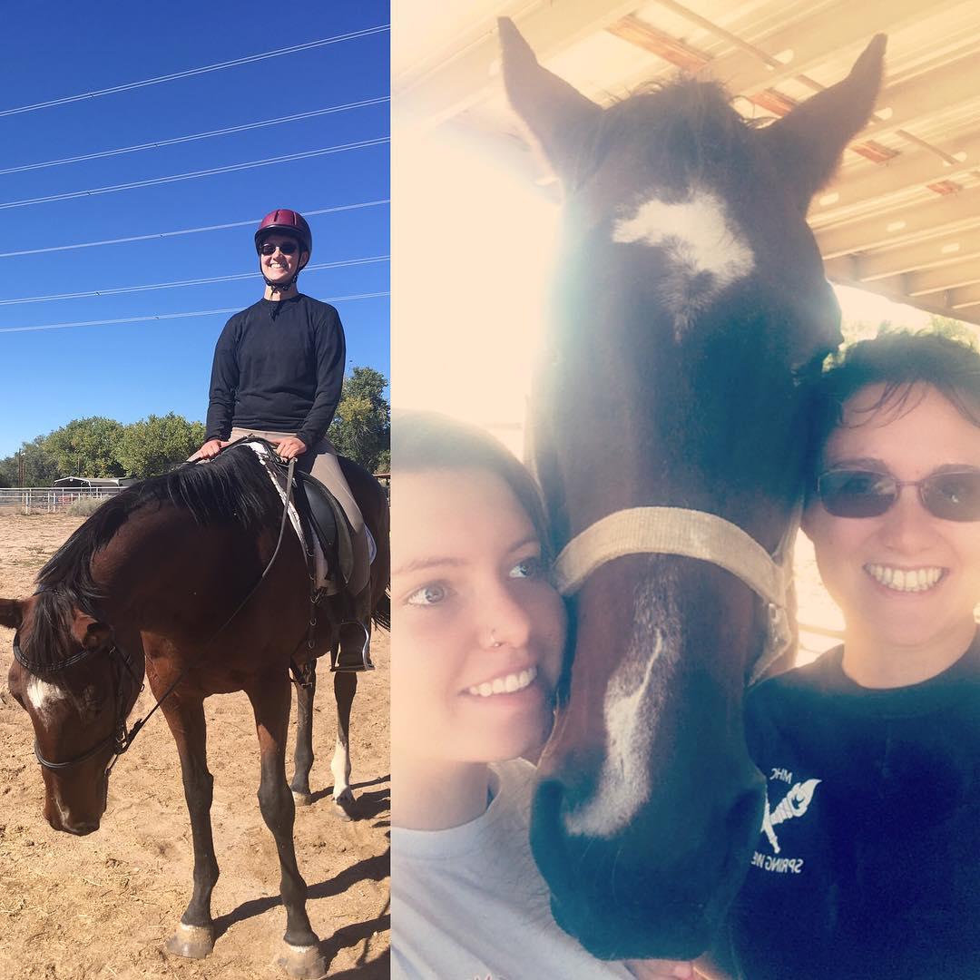 Amy's first riding lesson (from me)